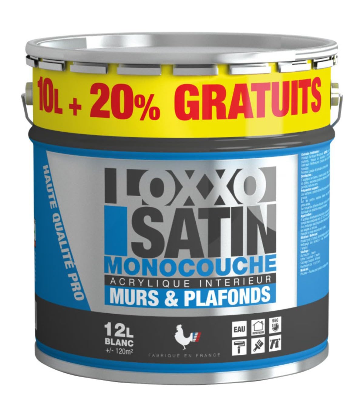 Loxxo Peinture Satin Monocouche 12L Blanc 12 L