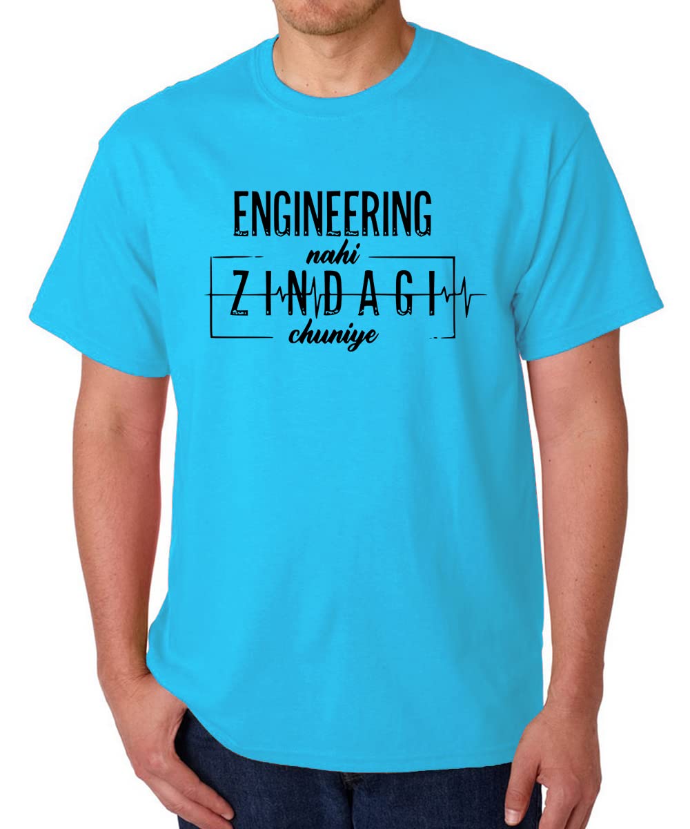 CaseriaMen's Round Neck Cotton Half Sleeved T-Shirt with Printed Graphics - Engineering Zindagi
