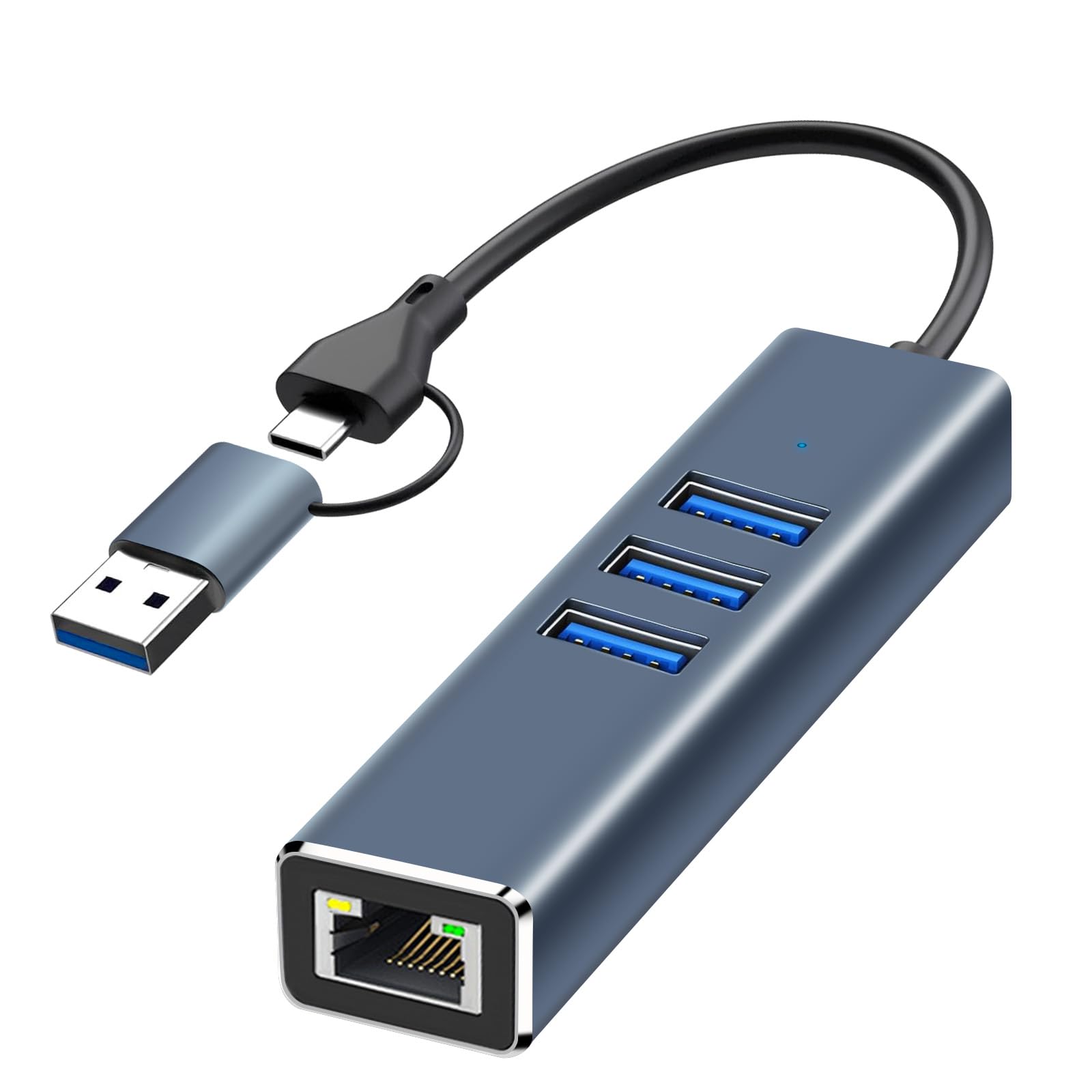 USB to Ethernet Adapter, with 3*USB 3.0, USB-C to Ethernet Adapter, Type-C to Gigabit Ethernet LAN Adapter, RJ45 LAN 1000Mbps Network Adapter for Windows 11/10, Vista, MacOS, etc.-picture-14