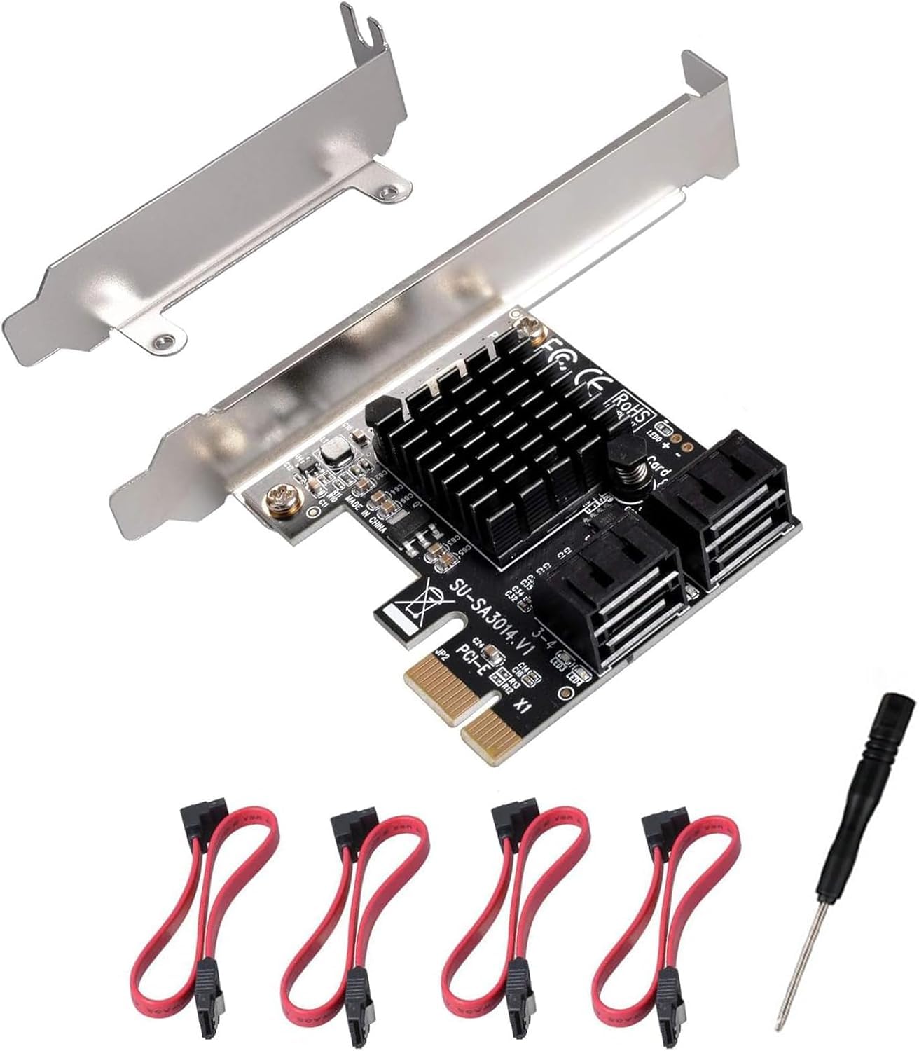 foxaa 4-Port SATA 3.0 PCIe Expansion Card with Low Profile Bracket Support 4 SATA 3.0 Devices-image-18