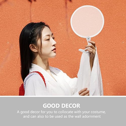 Miniatura 4 de BESTOYARD 4 ventiladores plegables de mano, mini ventilador de mano, decoración para ceremonia de boda, ventilador redondo con asa, fanáticos de