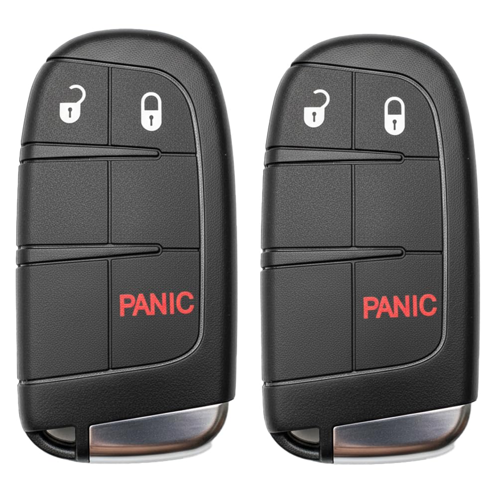 2 portachiavi per auto, telecomando senza chiave, 433 MHz, OUC6000066 / OUC6000223 per Dodge Journey 2011-2020, Durango 2014-2022, Dart 2013-2016, 3 pulsanti con chiave per portiera