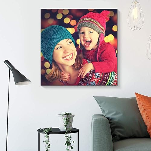 Miniatura 4 de Impresiones en lienzo personalizadas con tus fotos para la familia, cuadros de lienzo personalizados para pared para imprimir enmarcados, 24 x 24