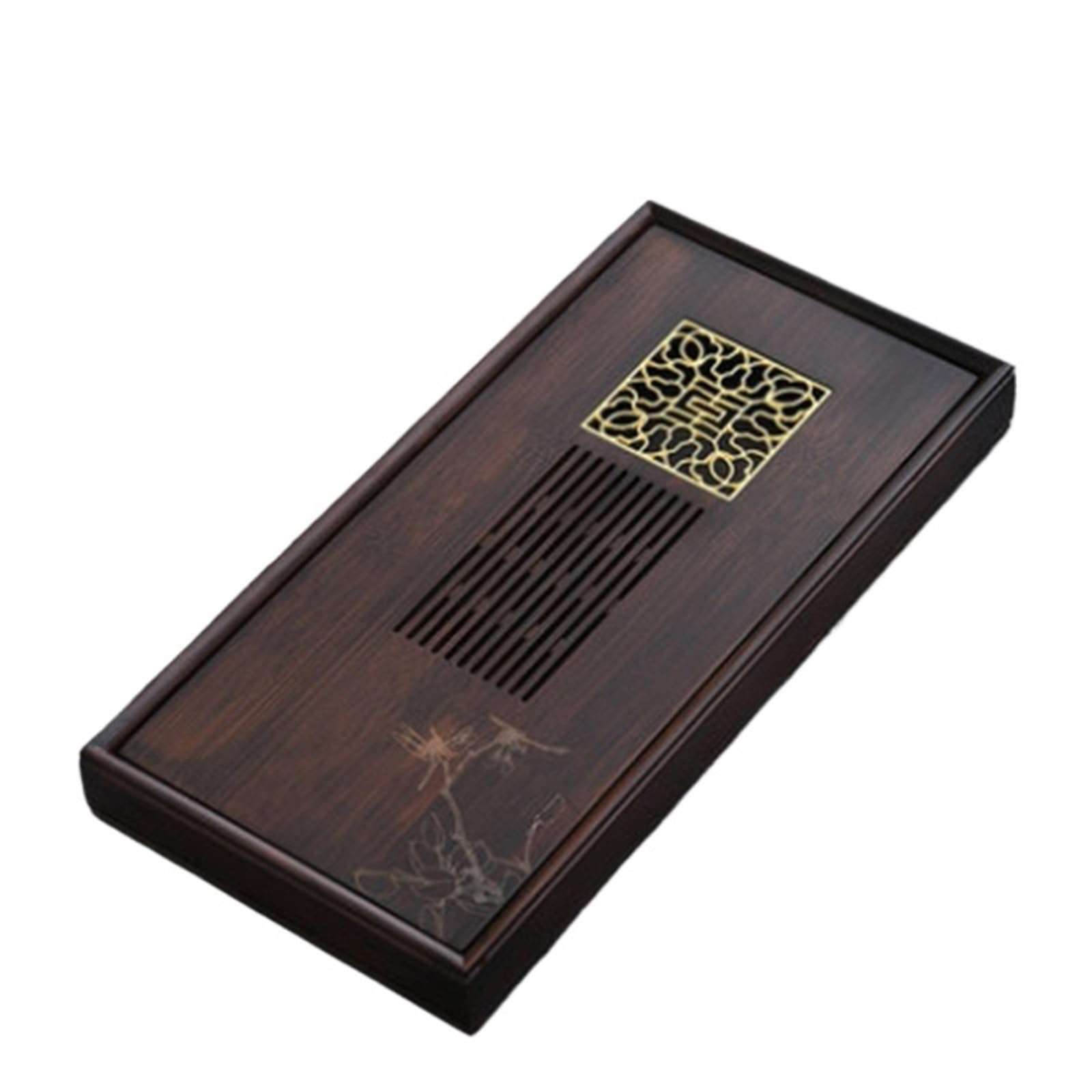 Set di vassoi da tè in bambù KungFu da 700 ml, pannello cavo, 36 x 15 x 4,2 cm, perfetto per autentiche cerimonie del tè. Accessorio per la casa