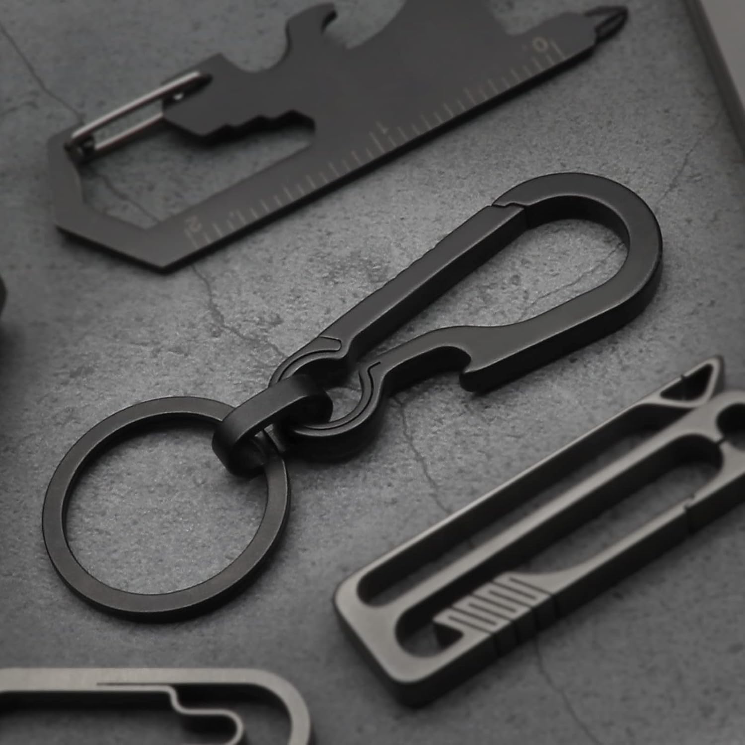 Titanium Carabiner Keychain Clip for Keys, Minimalist Heavy Duty Keychain Key Clip Holder EDC Quick Release Hooks - Image 7