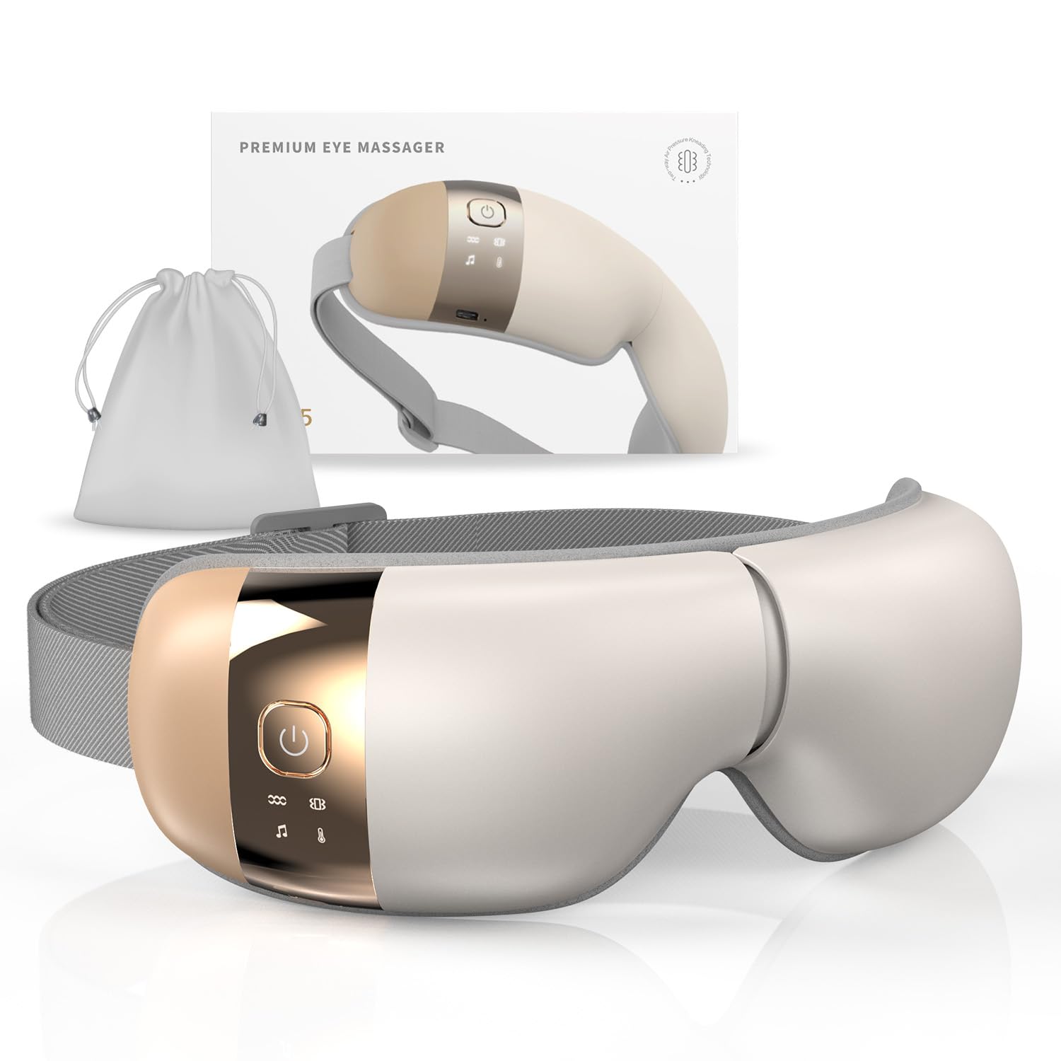 HuBDIC HubiCare Hem-5 Premium Eye Massager with Heat and Vibration │ for Dry Eyes and Relax Eye Strain Dark Circles Eye Bags and Improve Sleep