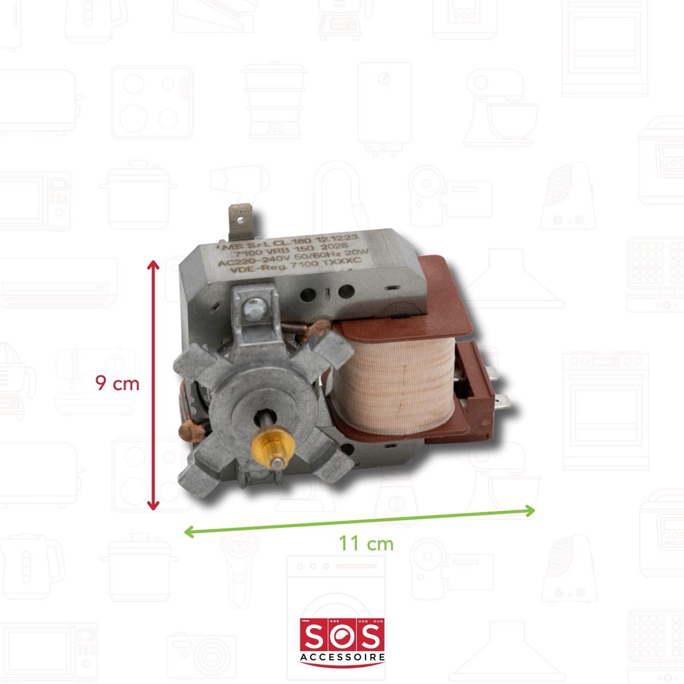 SOS Accessoire Moteur ventilateur pour Four, cuisinière - 795210954,00753433 SMEG, BOSCH, NEFF