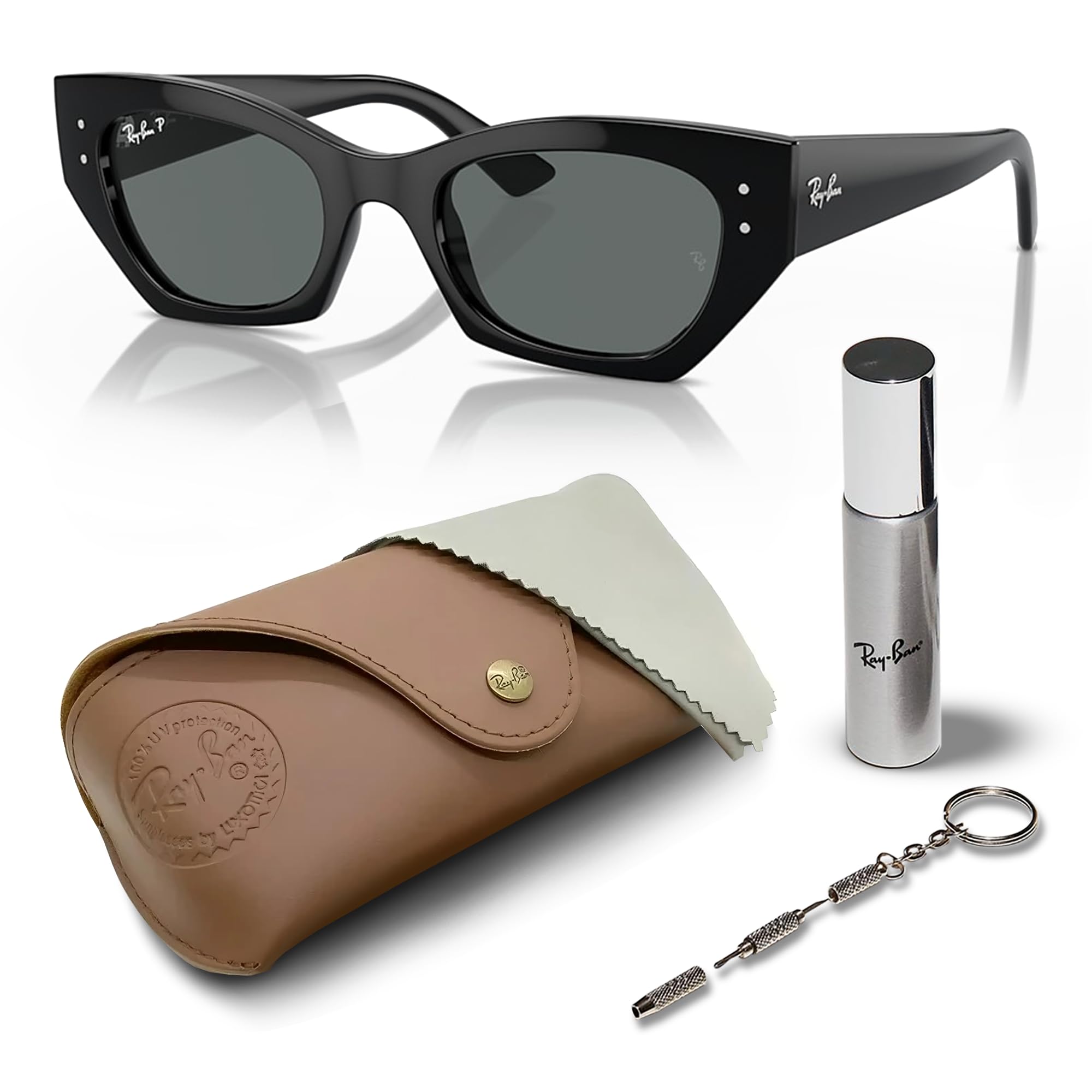 Ray-Ban RB 4430F ZENA サングラス　ケース付き Ray-Ban RB4430 ZENA BIO-BASED Square-Round Shaped Sunglasses for