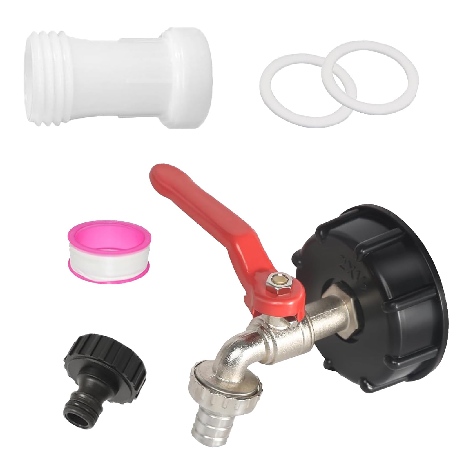Accessori per serbatoi IBC, set di rubinetti di scarico IBC per serbatoi d'acqua da 1000 litri, cisterne per acqua piovana da 1000 litri, cisterne per acqua da 1000 litri