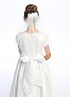 Vista 4 de Velo blanco de 18" con peine de flores de satén Swea Pea & Lili T-47