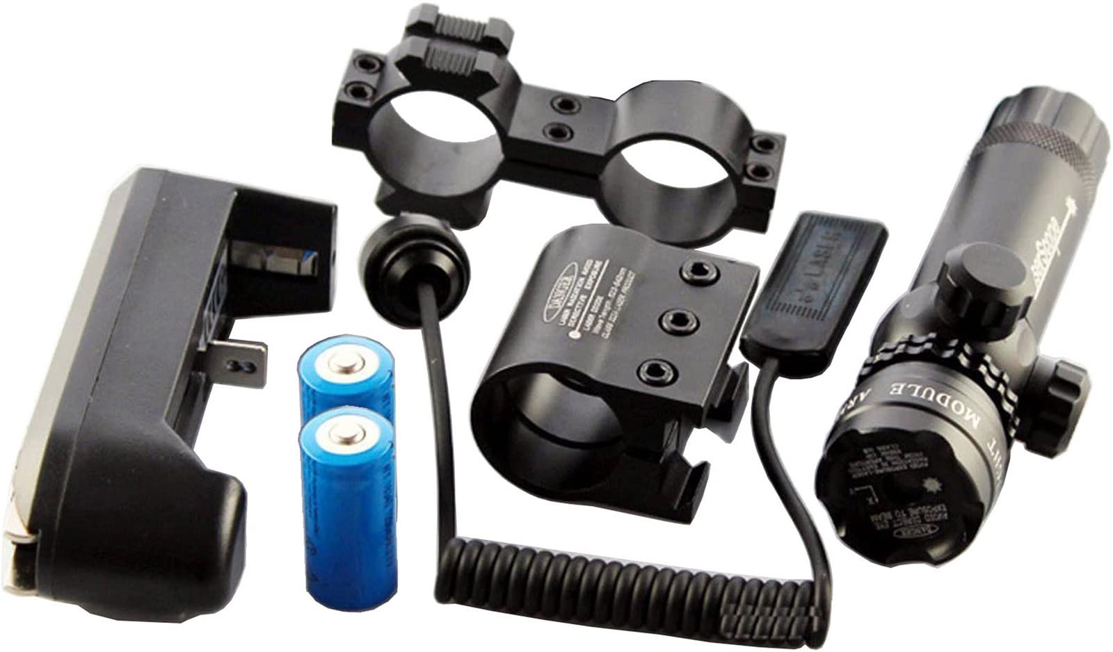 Green Dot Sight z wspornikiem do szyny Picatinny - Ładowarka, wspornik, przełącznik kablowy, 2 zestawy baterii
