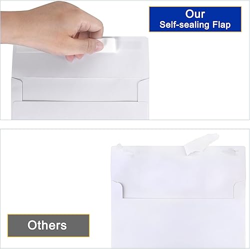 Miniatura 5 de HappyHapi Paquete de 100 sobres de 5 x 7 pulgadas para invitaciones, sobres blancos imprimibles A7, sobres autosellables para bodas, invitaciones,
