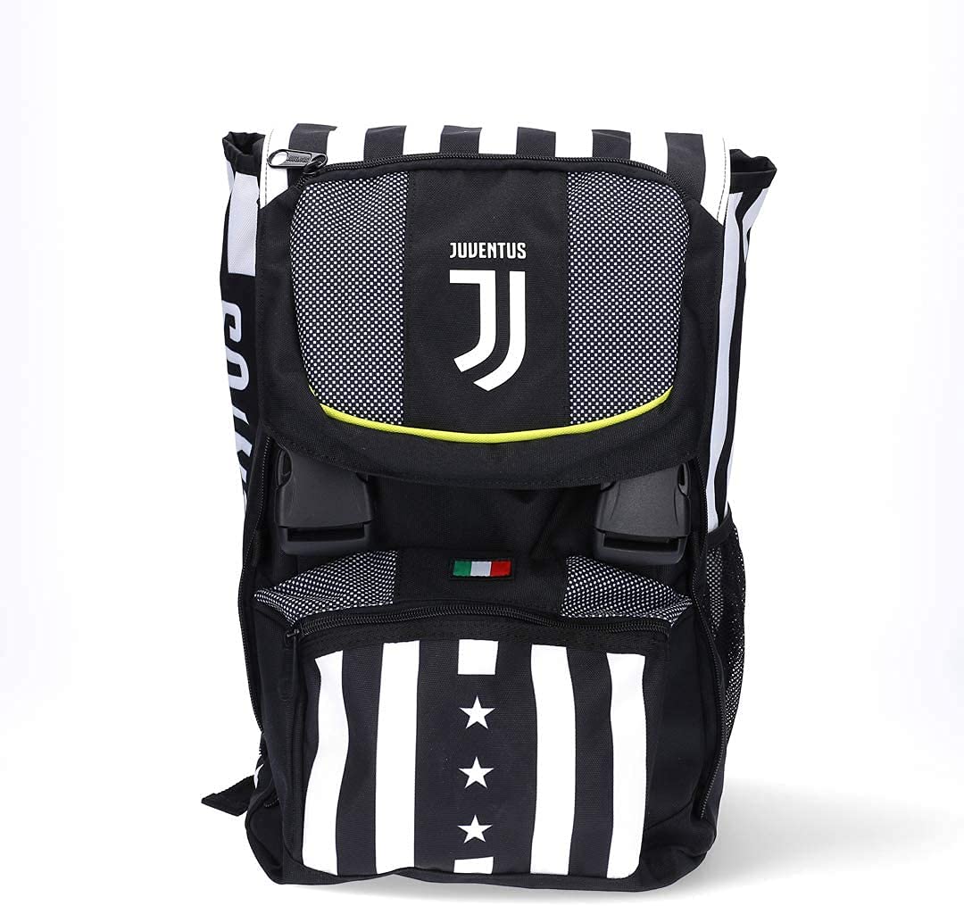 Juventus Schoolpack Winner Forever Zaino Estensibile più Astuccio 3 Zip Completo Di Cancelleria - Orologio Ufficiale Juventus in Omaggio