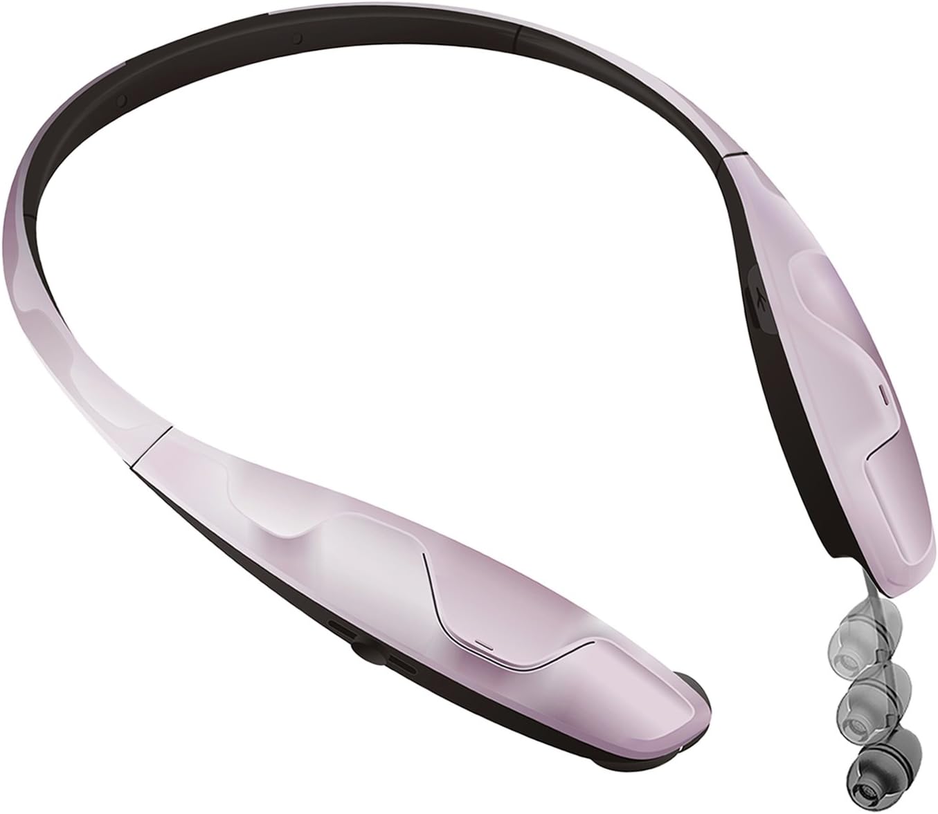 Bluetooth Headphones Headset Rymemo Wireless Bright Wave Surface Auto Retractable Earbuds with Handfree Mic Stereo Neckband Style Sports Running Earphones For Cellphone,Rose-Gold