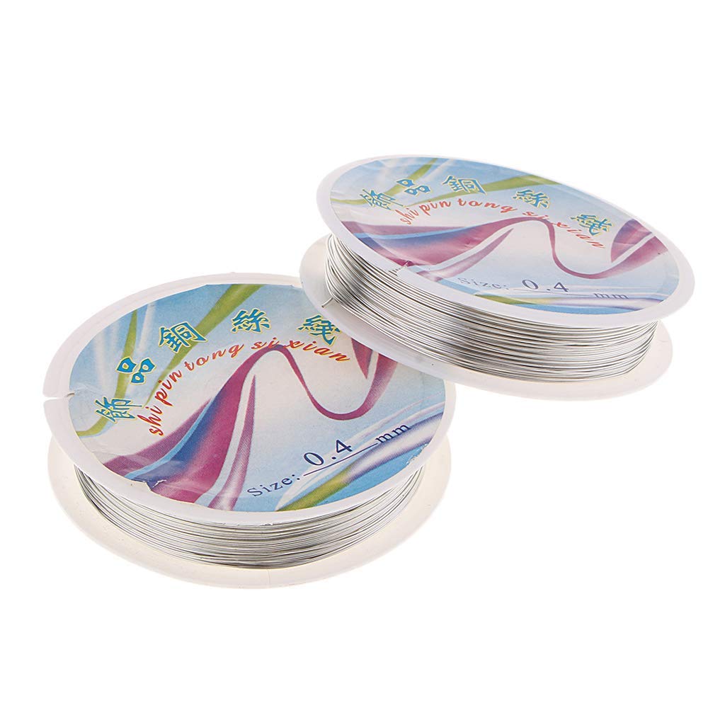 Lot de 2 rouleaux de fil de cuivre pour bijoux - 0,4 mm (0,3 mm)