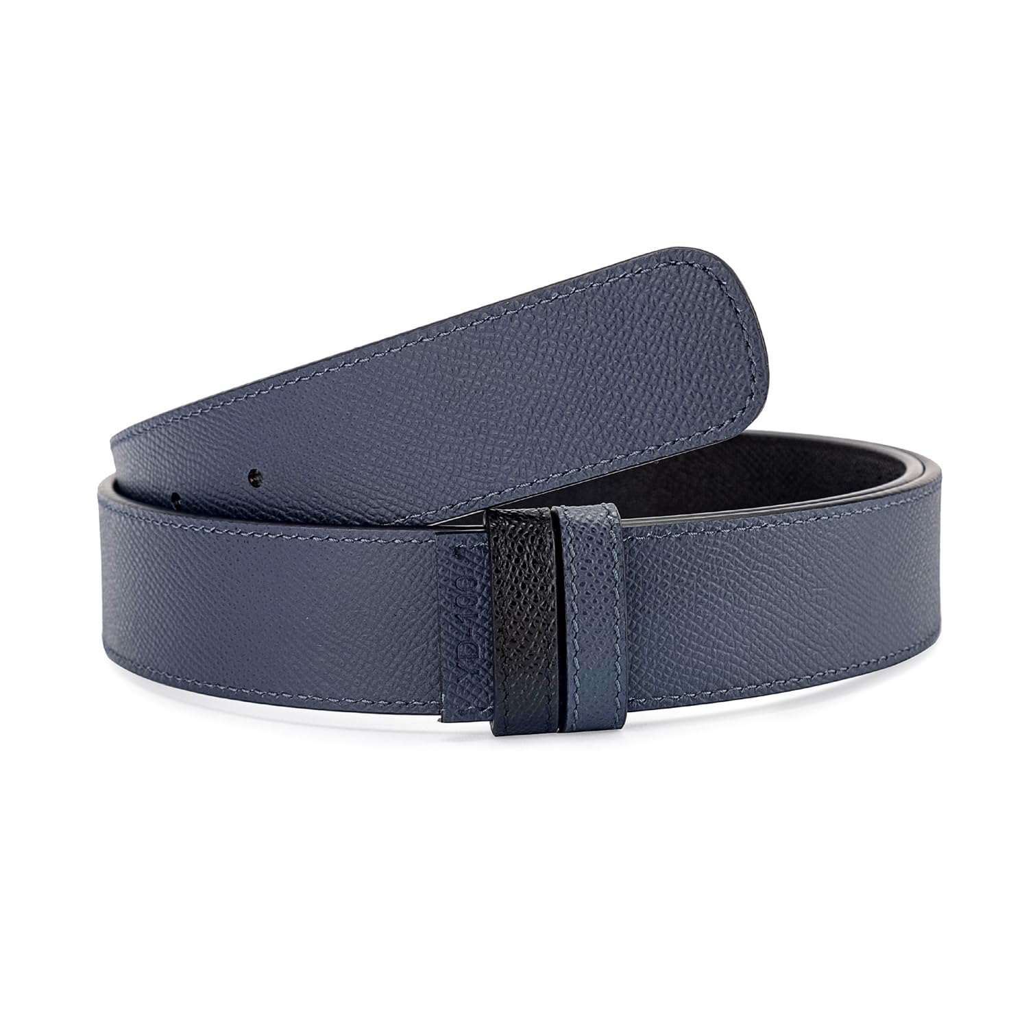 titiroa Men's Reversible Belt Cowhide Genuine Leather Replacement Belt Strap Width 34MM Length 120CM Royal Blue/Black