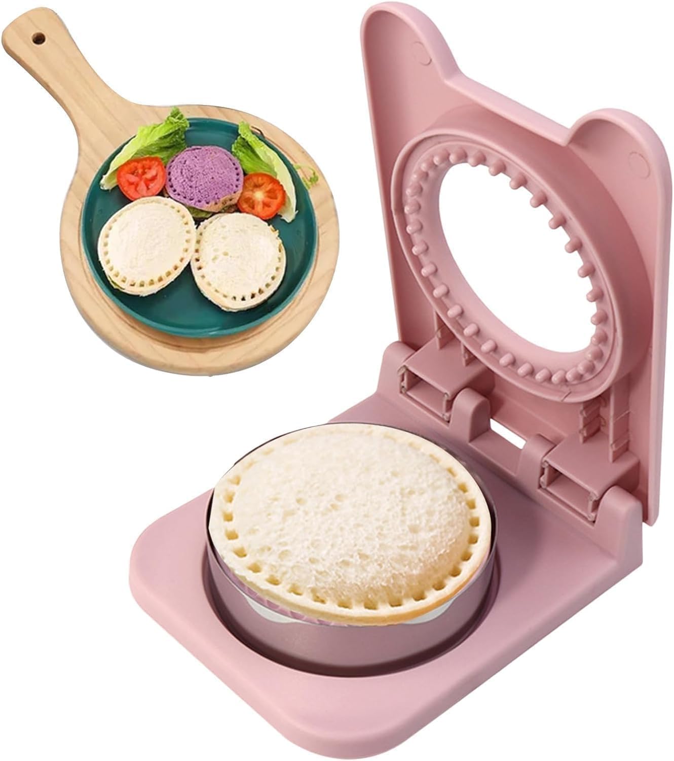 Uncrustables Sandwich Cutter and Sealer Stainless Steel Round Sandwich Maker Bread Cutters | Sandwich Pocket Bread Mold Baking Tools Great for Kids Lunch Lunchbox School (Multicolor)(104 D)