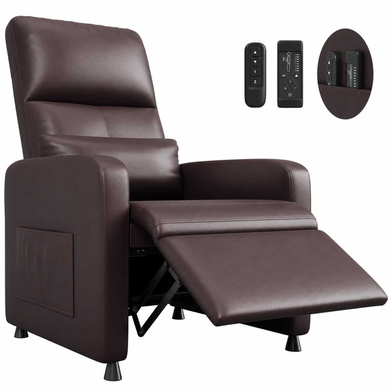 GarveeHome Power Recliner Chair with Heat and Massage, Brown