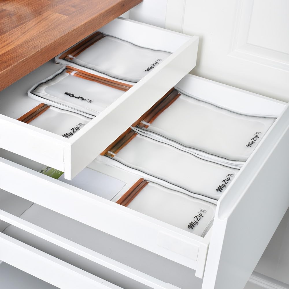 Original MyZip-Beutel (bunte Edition) – wiederverwendbare Aufbewahrungsbeutel in versch. Setgrößen – luftdicht, spülmaschinensicher & umweltfreundlich – ideal für Lebensmittel & Gefrierschrank (30)