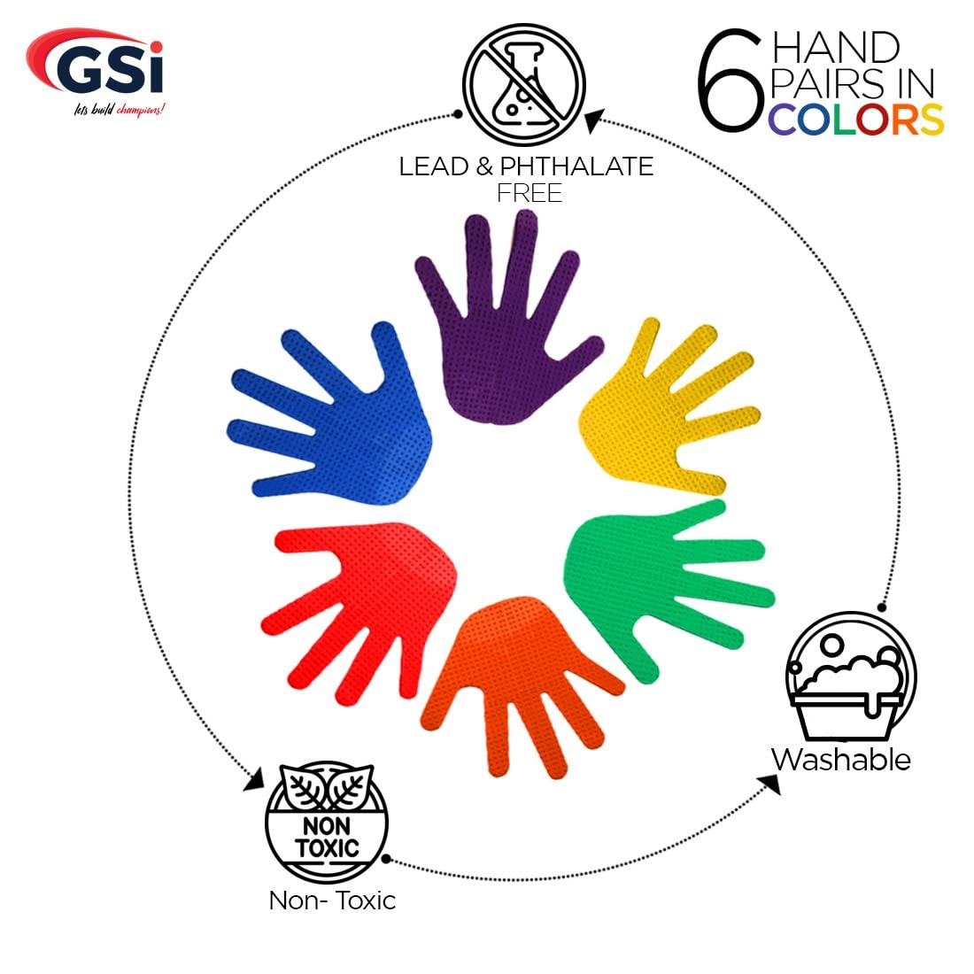 GSI Lot de 6 marqueurs à main