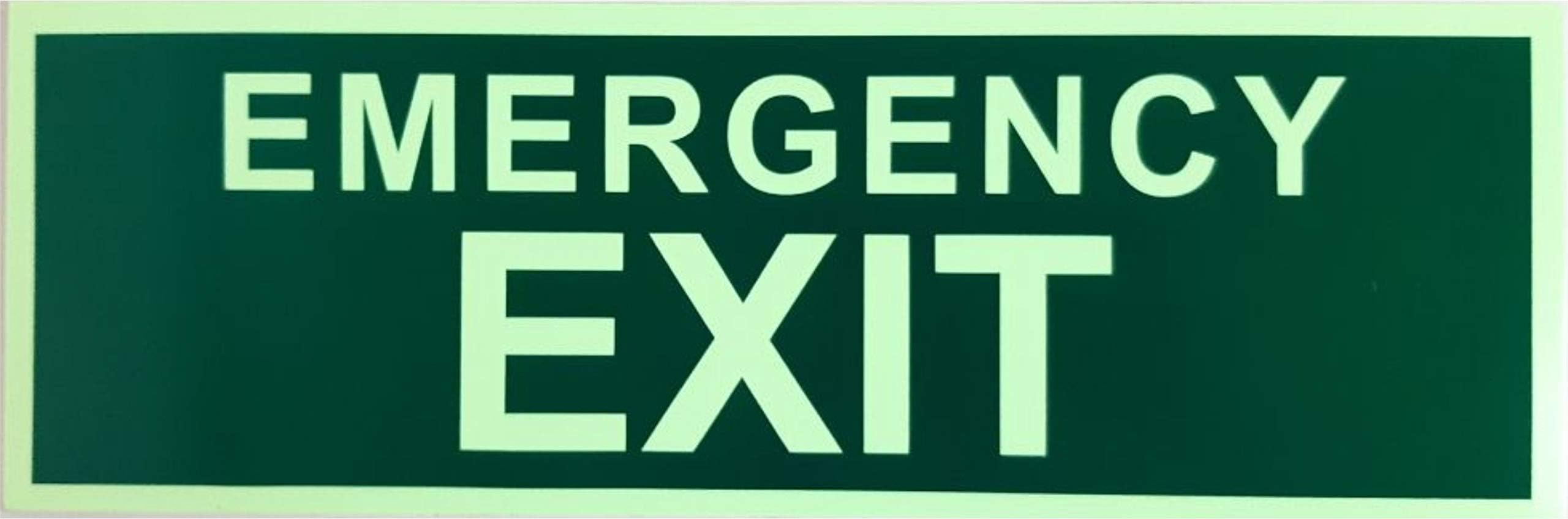 DLCCREATION FIRE EXIT Sign - EMERGENCY EXIT. Glow in Dark Emergency Size: 300mm X 100mm