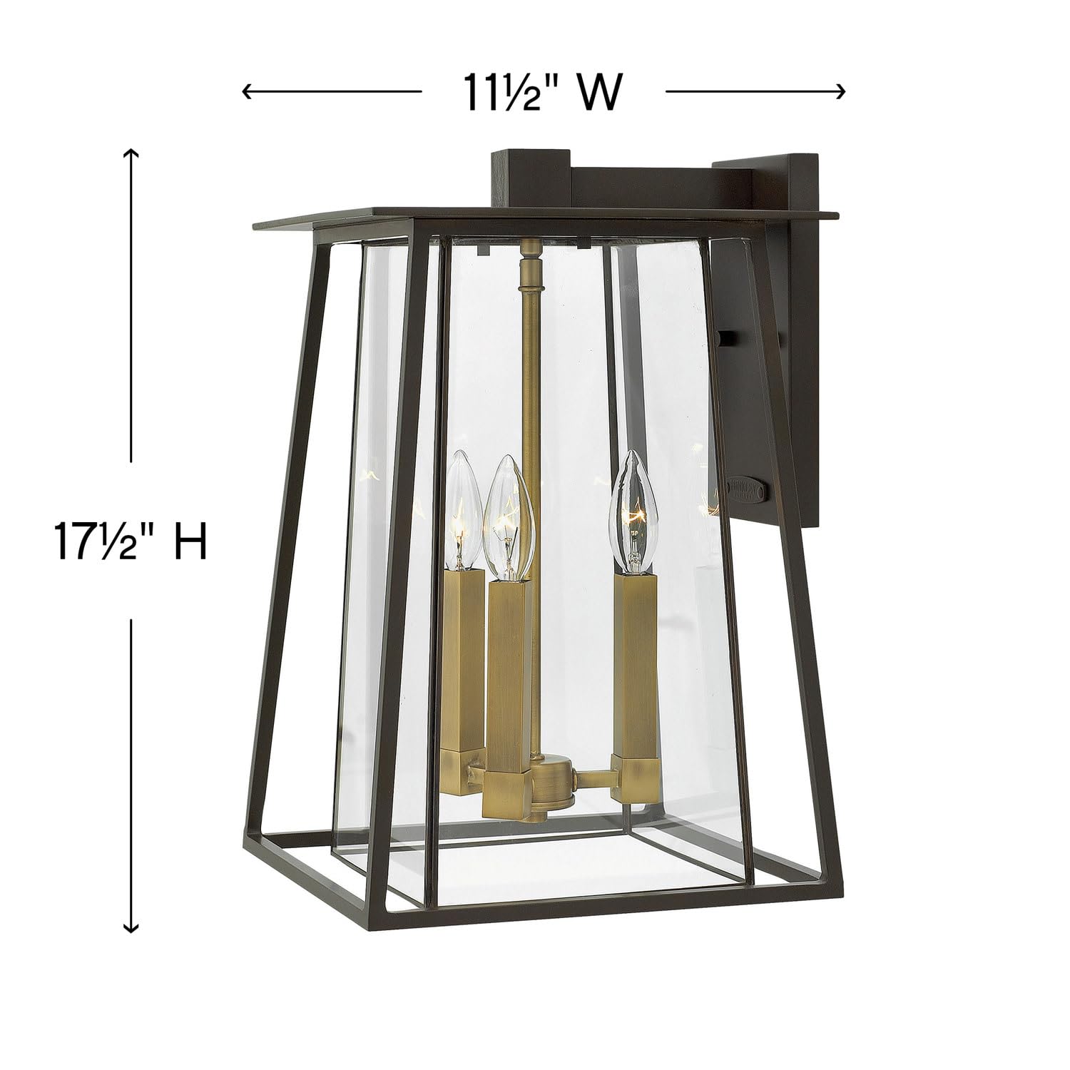Hinkley Walker LED Wall Mount Lantern, Buckeye Bronze, 120V – Add Security to Porches, Patios, Exteriors Spaces with Ultra-Durable Outdoor Lighting, 3-5w LED Lamps Included, 2105KZ-LL