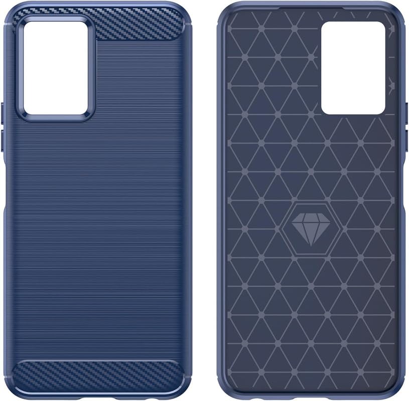 Image of NPRC Hybrid Ultra Slim Protective Case TPU Non-Slip Carbon Fiber Texture Shockproof Case Cover for Vivo Y75 5g - Blue