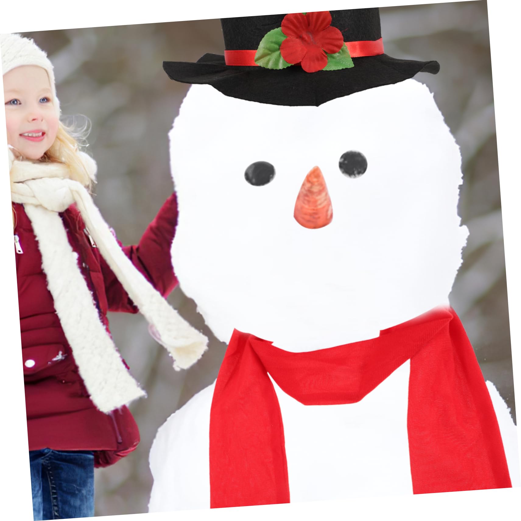 TOPBATHY 2 Sätze Schneemann Verkleiden Sich Schneemann Bausatz Schneemann-schal Schneemann-versorgung Schneemann DIY Material Schneemann-knöpfe-Set Zum Basteln Schneemann Geweih Polyester