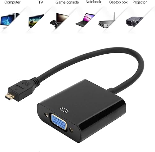 Miniatura 8 de Serounder Convertidor de video micro HDMI a VGA, adaptador de convertidor de video micro HDMI a VGA 1080P, para Raspberry Pi 4B (Micro HDMI a VGA)