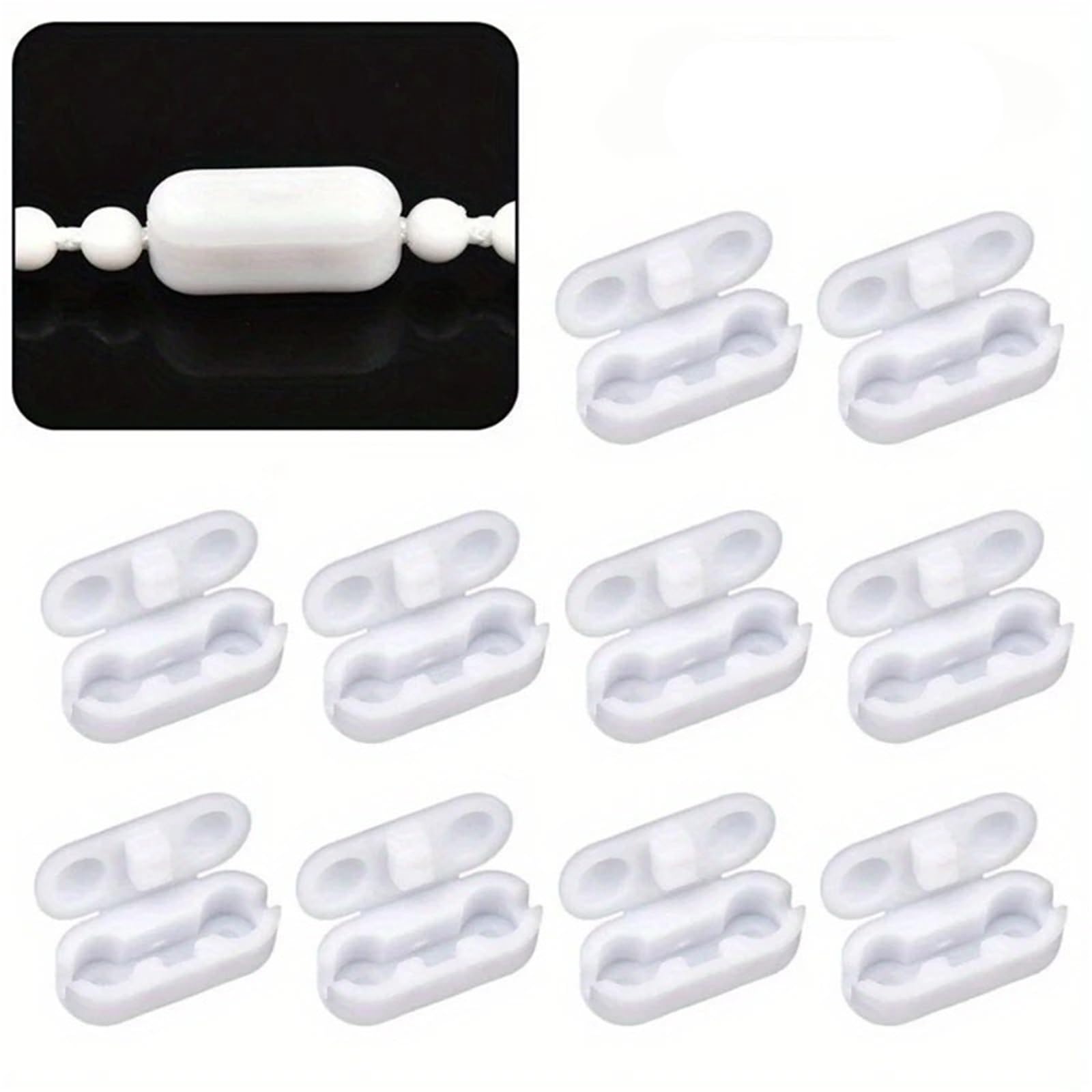 Gbrcen Blind Chains Connectors 100pcs Plastic Roller Blinds Pull Cord Connector, Contemporary Style Curtain Chain Connector for Vertical Blinds