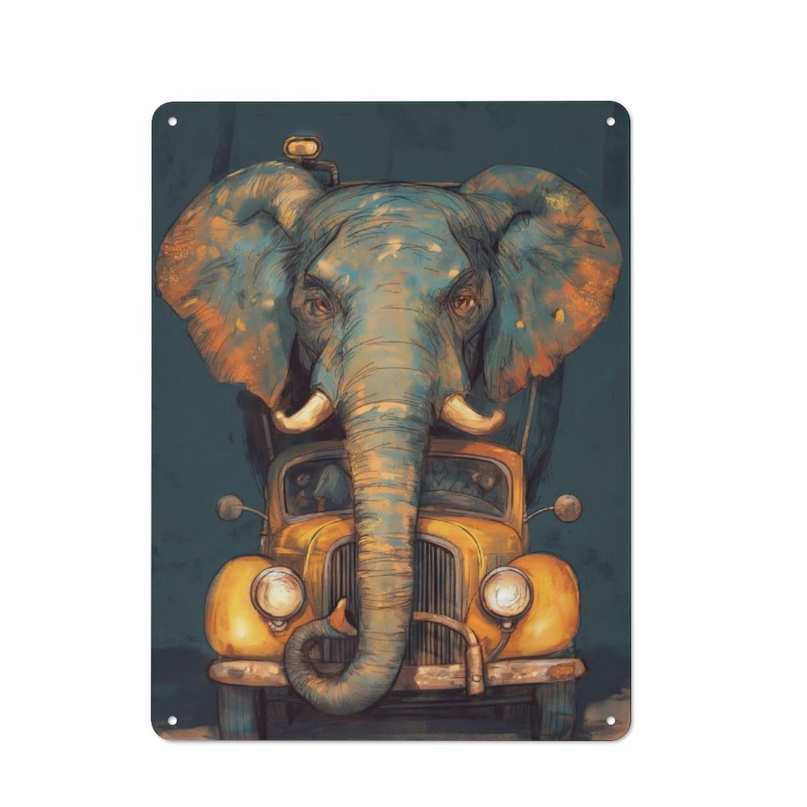 Everyday Elephant Retro Car Art Metal Gift Sign 40x30cm, Room Wall Plaque for Home, Shop, Pub Or Studio Wall