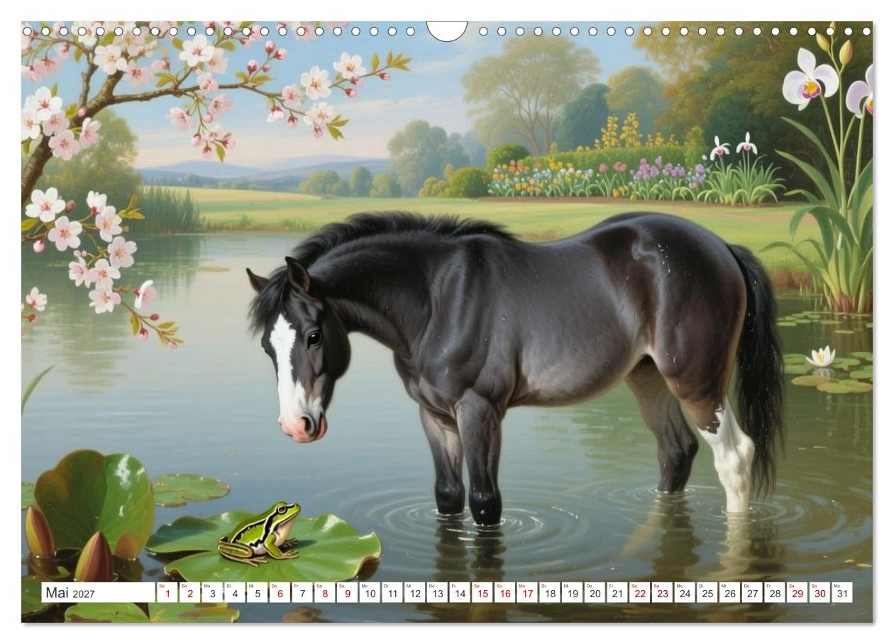 Pferdegemälde, inspiriert von den Alten Meistern (Wandkalender 2027 DIN A3 quer), CALVENDO Monatskalender: Pferdebilder im Stil alter Ölgemälde (CALVENDO Tiere)