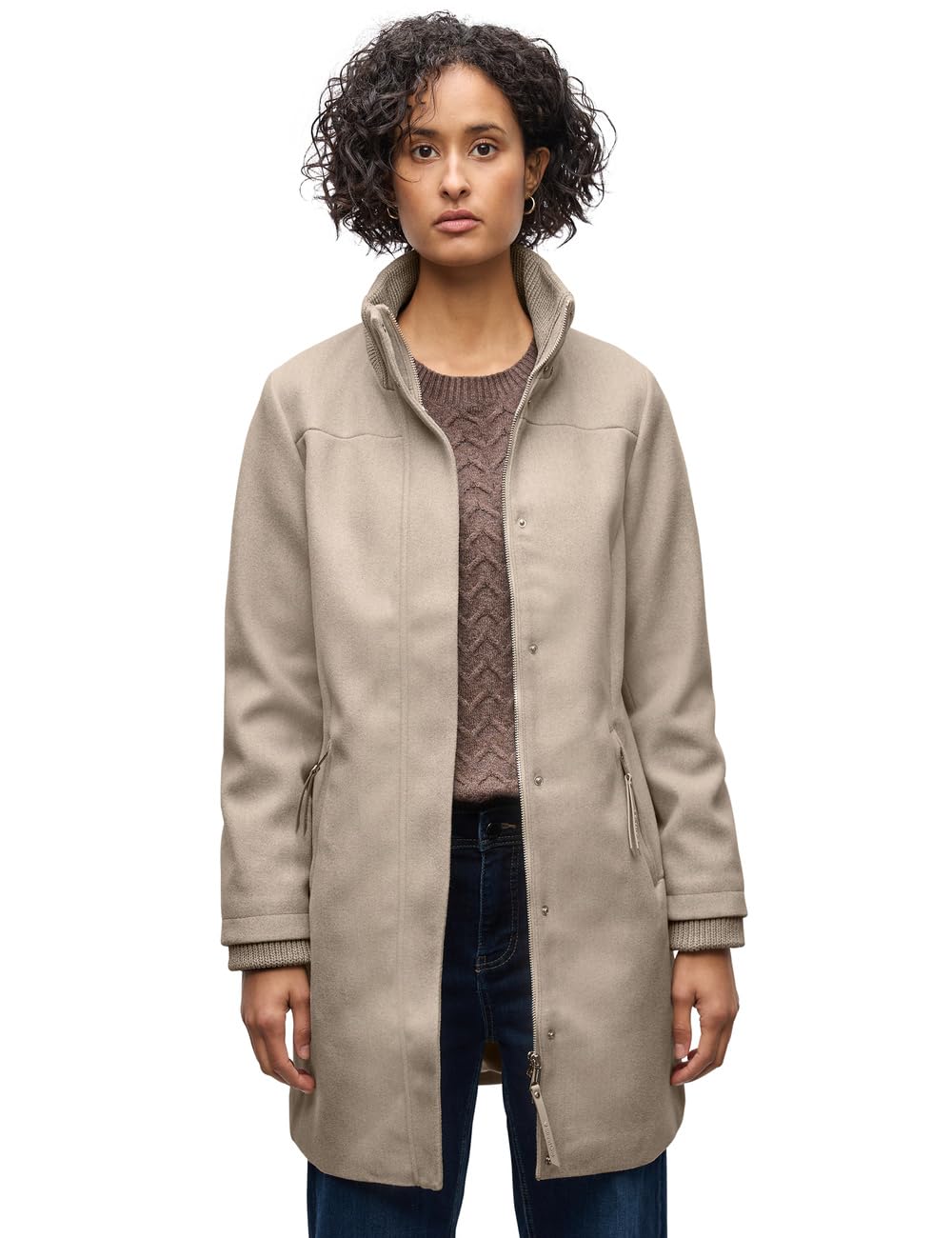 Street One Damen Mantel mit Strickdetails
