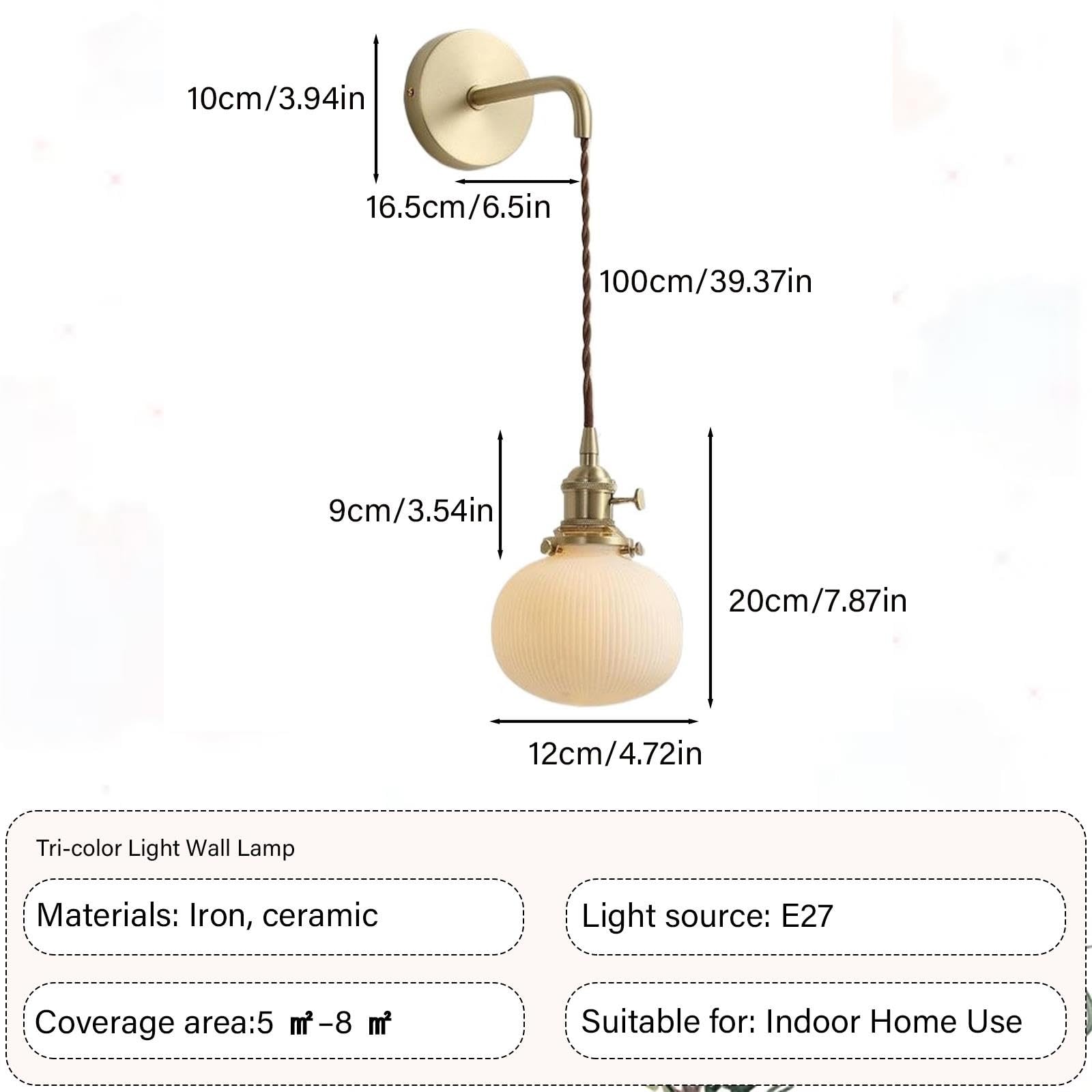Sconce decorata in ceramica a righe retrò nordica