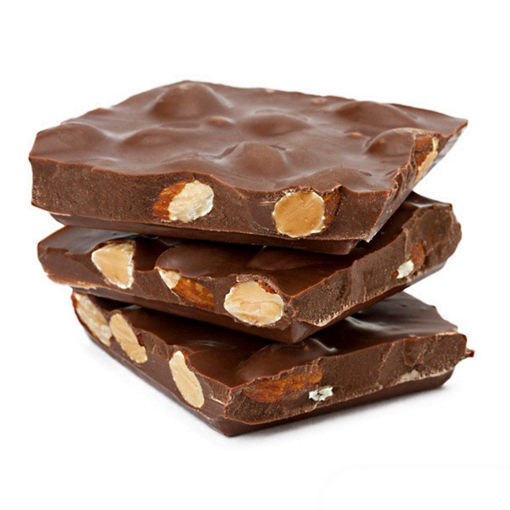 Asher's Chocolates, Milk Chocolate Almond Bark, Small Batches of Kosher Chocolate, Family Owned Since 1892 (1 Pound, Milk Chocolate)