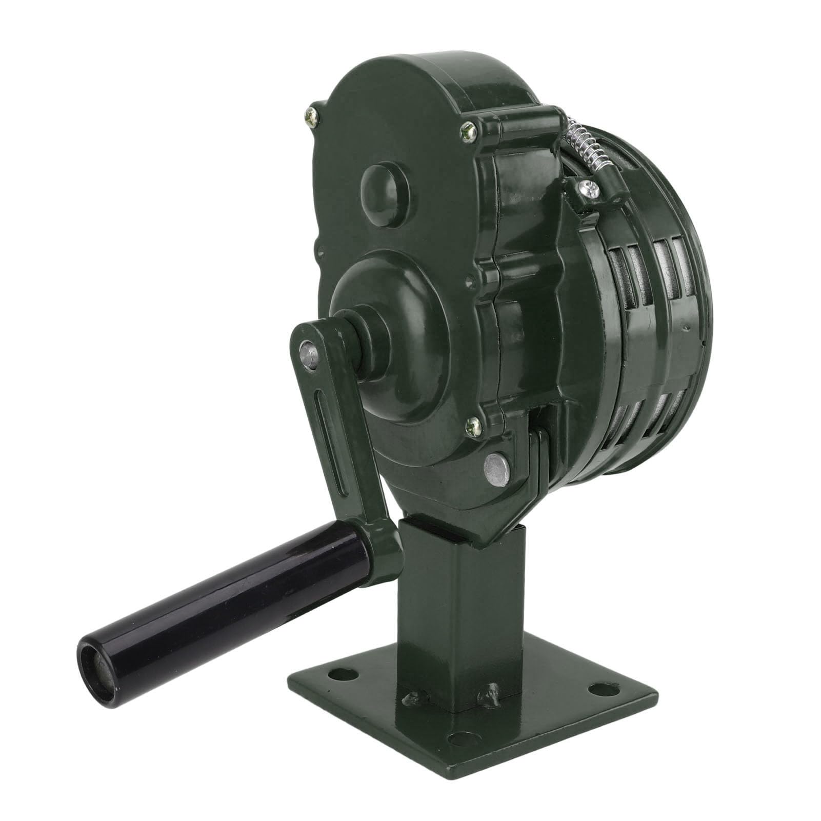 Sirena de Manivela Aleación de Aluminio Duradera Alarma de Emergencia Fuerte de 110 DB para Uso Doméstico y Exterior (Green)