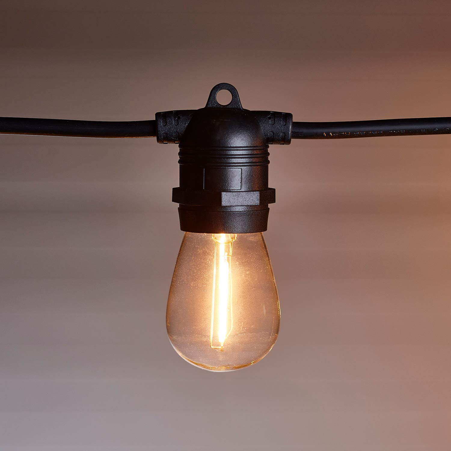 Lights4fun Ultimate Connect 50m 100er LED Party Lichterkette Außen Koppelbar Warmweiß Retro Glühbirnen Lichterkette Kugel strombetrieben