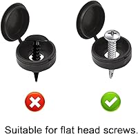 Vista 5 de 100 tapas de plástico para tornillos y arandelas plegables M3, cubiertas decorativas (negro)