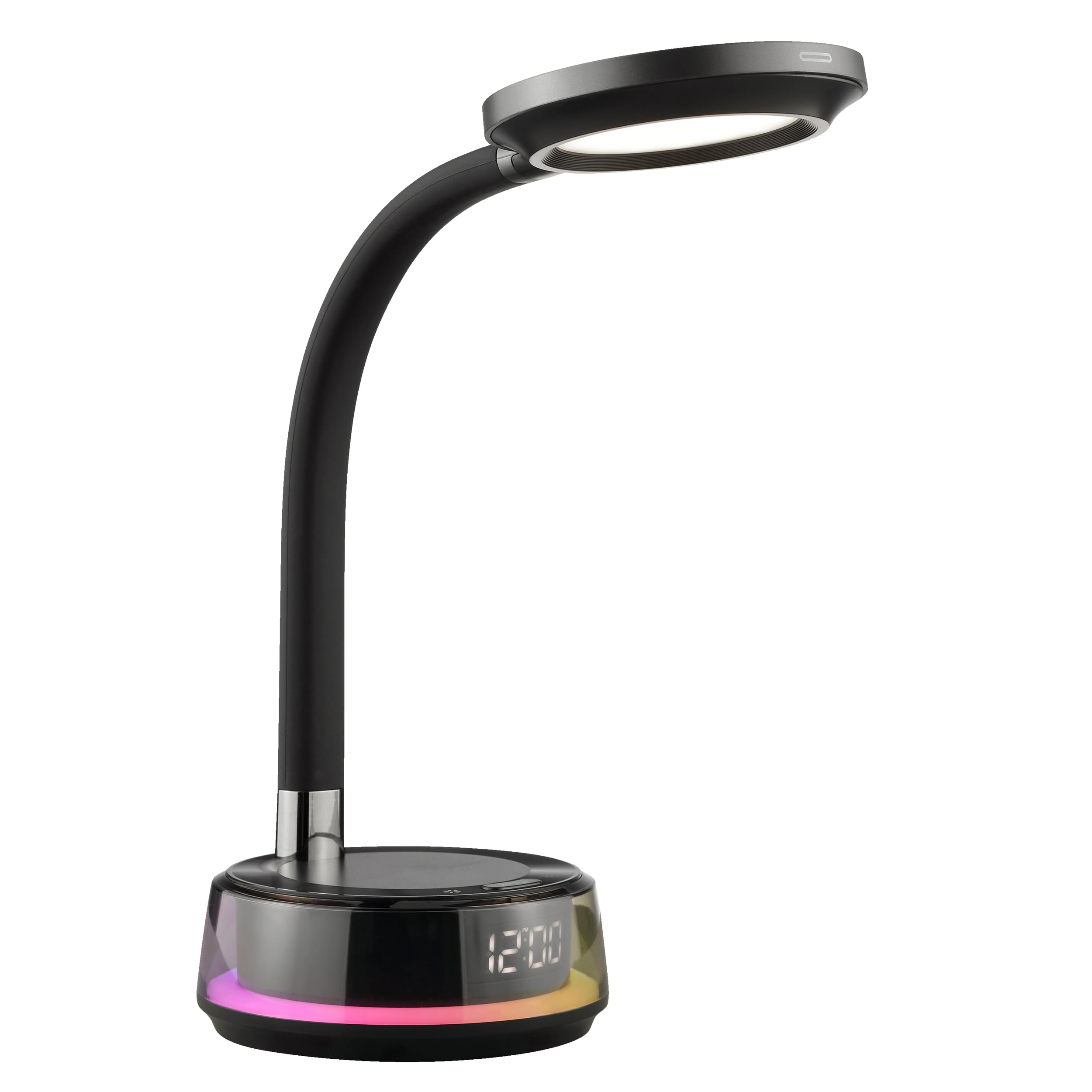 Lightbox LED Schreibtischlampe - dimmbare schwarze Schreibtischleuchte - LED-Tischlampe mit USB - Wireless Charging - CCT - RGB-Lichteffekt