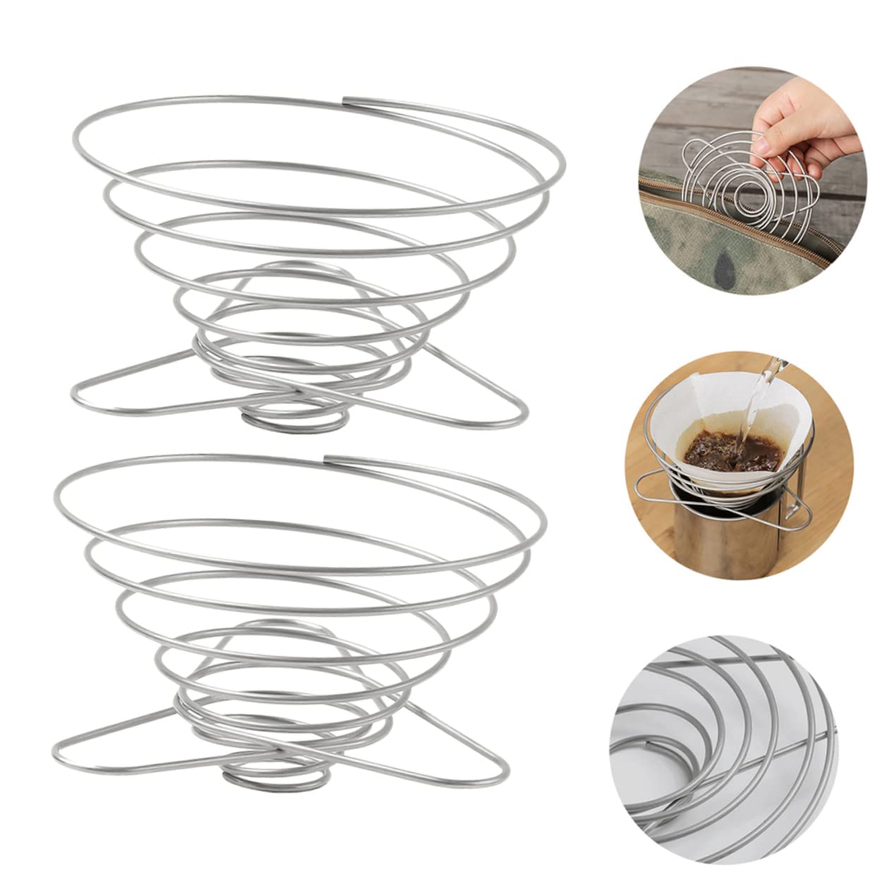 Homoyoyo 6stücke Faltbarer Kaffeefilter Edelstahl-filter Für Zuhause Praktisches Zubehör Für Kaffeeliebhaber Waschbarer Filterhalter Für Perfekten Kaffeegenuss