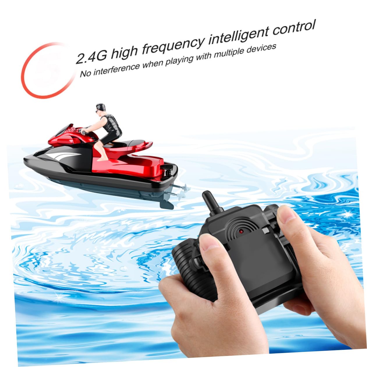 SUPVOX Barco RC de 2, 4 GHz Rojo con Batería 3, 7v 500mah en Abs