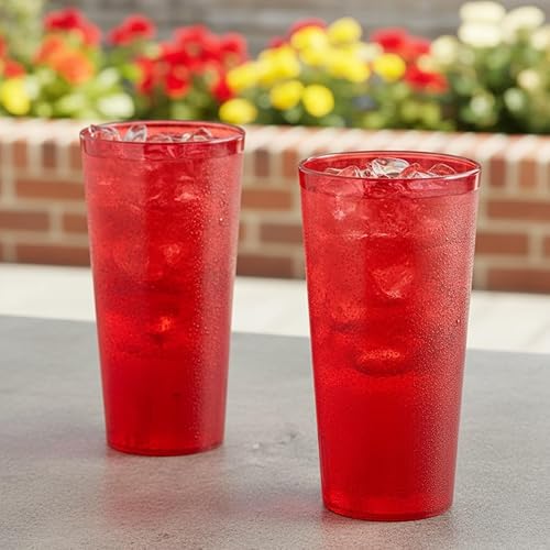 Vista 138 de Juego de 12 vasos de color transparente de 5 oz. Vasos de té helado reutilizables de alta calidad, apilables, aptos para lavavajillas, resistentes a