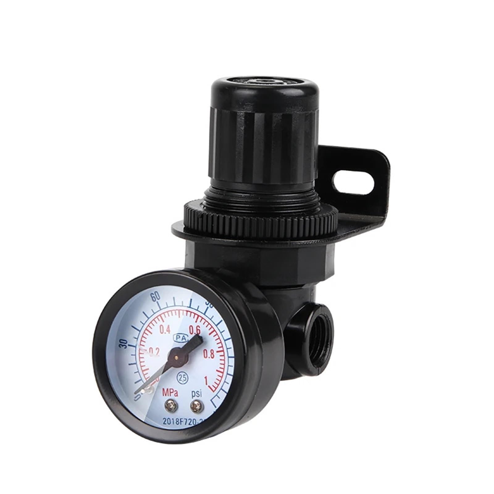 NAR-200-RNKG G1/4 Valvola di regolazione della pressione pneumatica Riduttore R07 Regolatore con manometro e staffa in lega di zinco NAR200 1 pz(NAR200 Gauge Bracket)