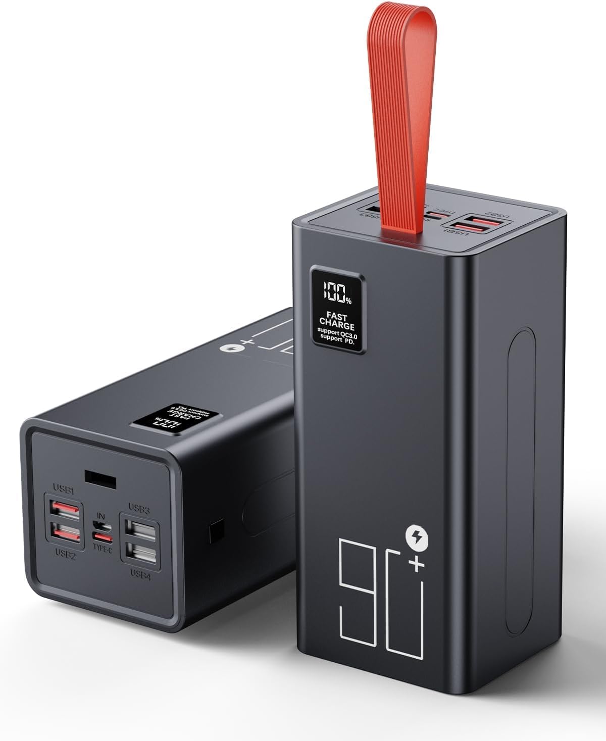 90000mAh Power Bank, Große Kapazität Camping Powerbank | 22.5W Schnellladung, 5 Ausgängen & 2 Eingängen, LED Display, USB-C Externer Akkupack Kompatibel mit iPhone & Mehr