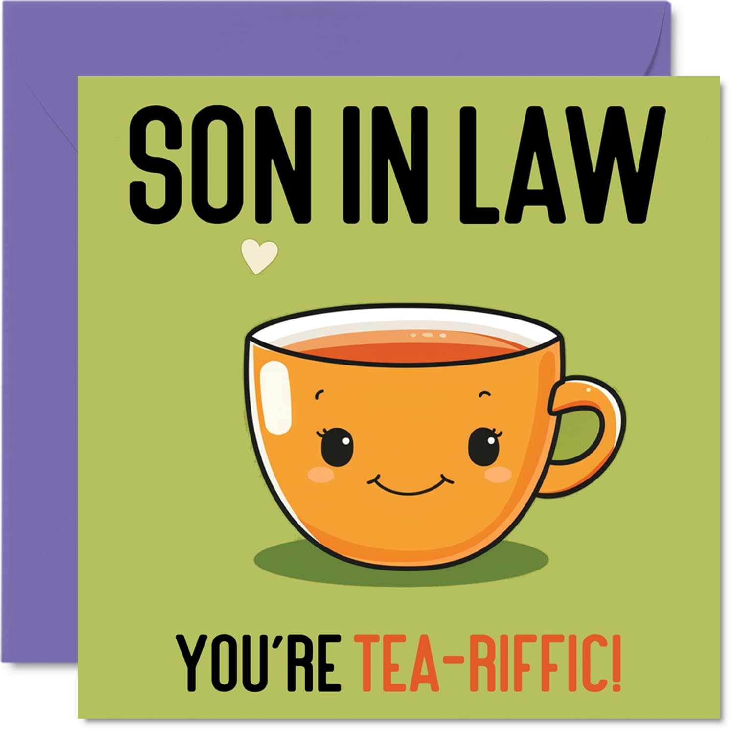 Birthday Cards for Son in Law - Tea-riffic - Funny Happy Birthday Card for Son-in-law from Mum Dad in Law, Son Gifts, 145mm Joke Greeting Cards Men Him
