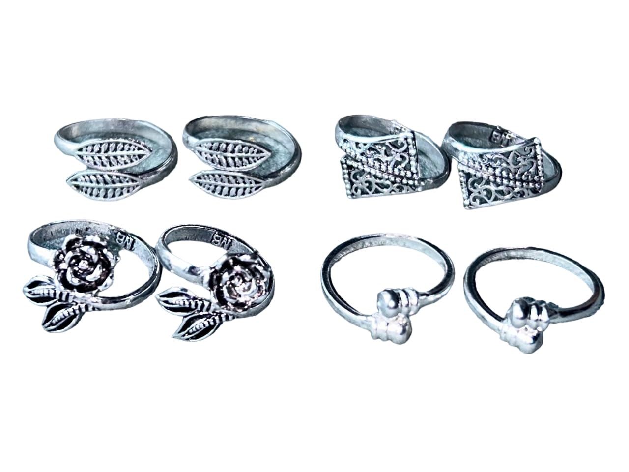 Women & Girls Metal Fancy Glossy finish Toe Ring Adjustable Bichiya/Leg Finger Ring_Combo_4 (A_C_P_110817_Silver)-image-36