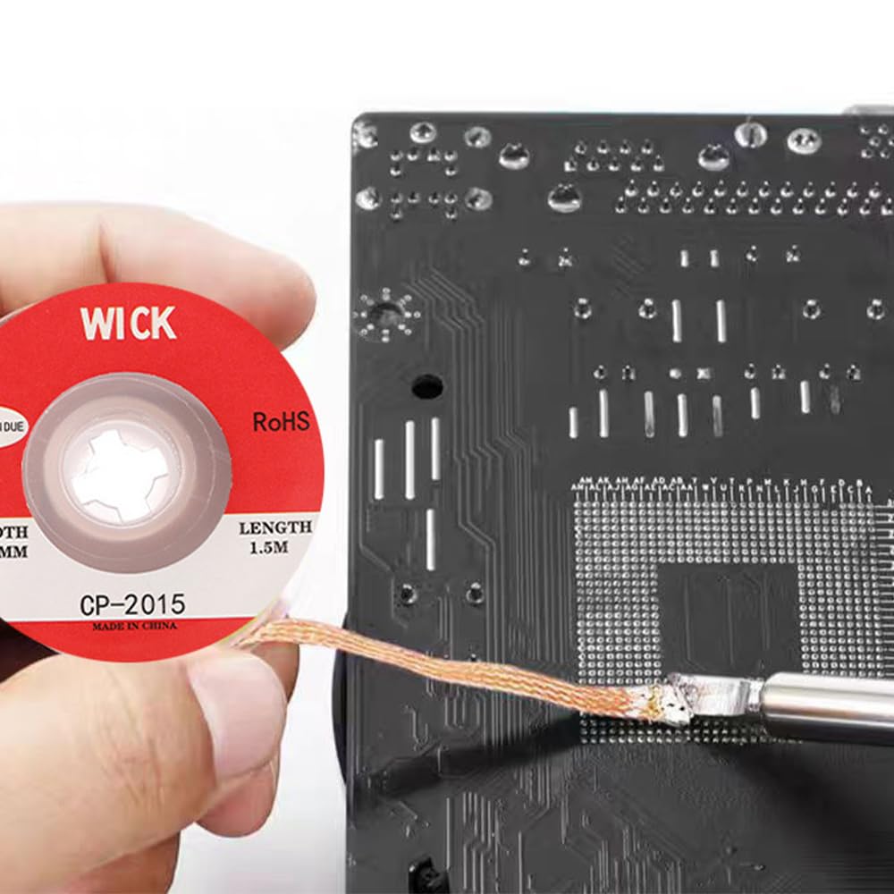 Treccia Dissaldante,Confezione da 4 Treccia di Dissaldatura di Alta Qualità Filo Dissaldante in Rame Puro Nelle Larghezze 2 mm/2,5 mm/3 mm/3,5 mm per Riparazioni Elettroniche e Dissaldatura di PCB