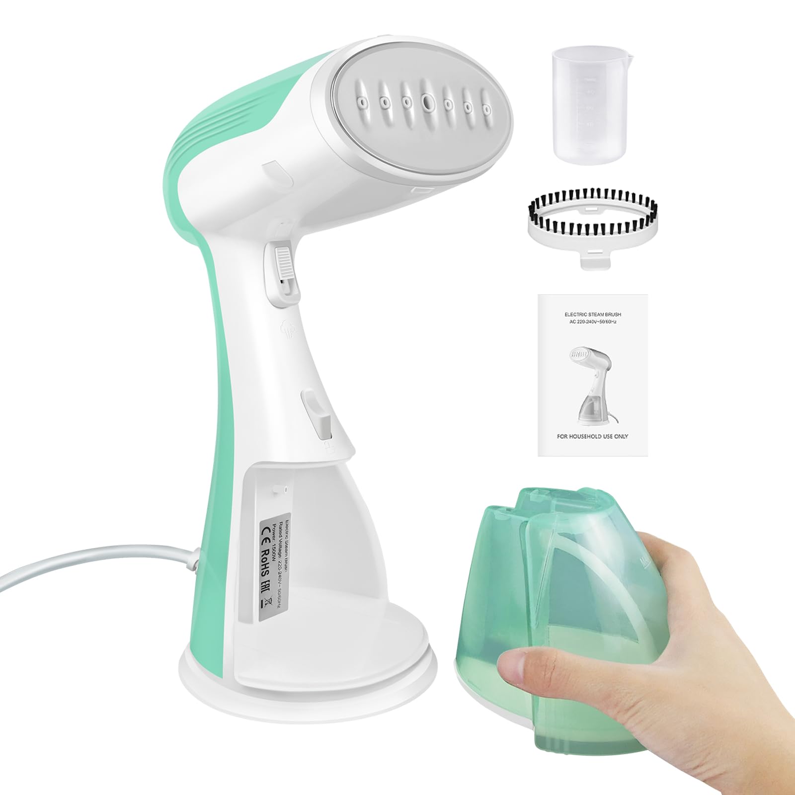 1500W Handheld Steamer for Clothes, Electric Portable Garment Steamer Iron with 300ml Tank for Vertical and Horizontal Steaming, Fast Heat-Up, 27g/min Steam flow