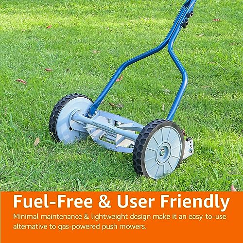 Amazon Basics 5.56 CM 4-Blade Push Reel Lawn Mower, Blue - Image 5