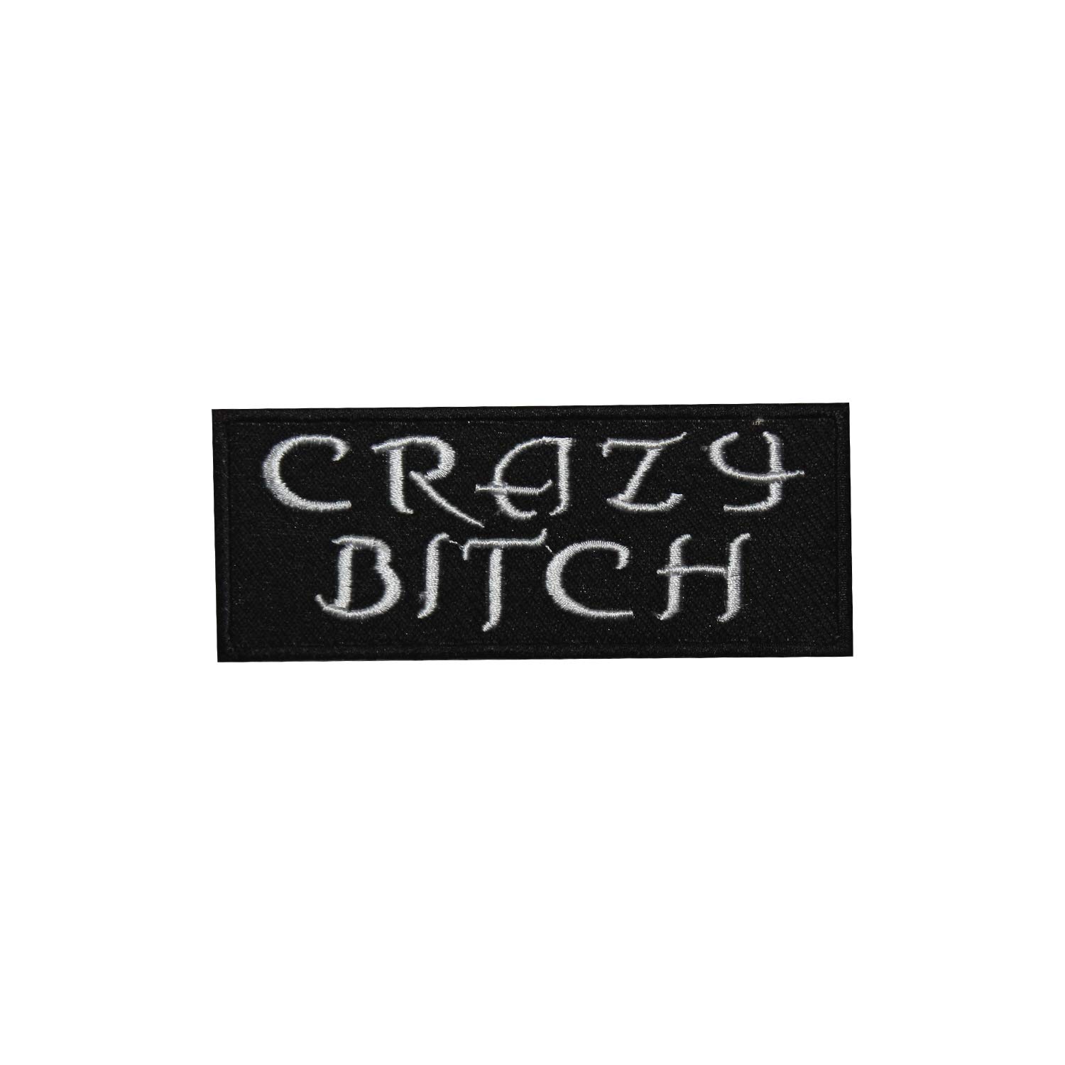 Crazy Bitch Words Slogan Text Logo Embroidered Iron on Patch Sew on Badge Applique for Clothes